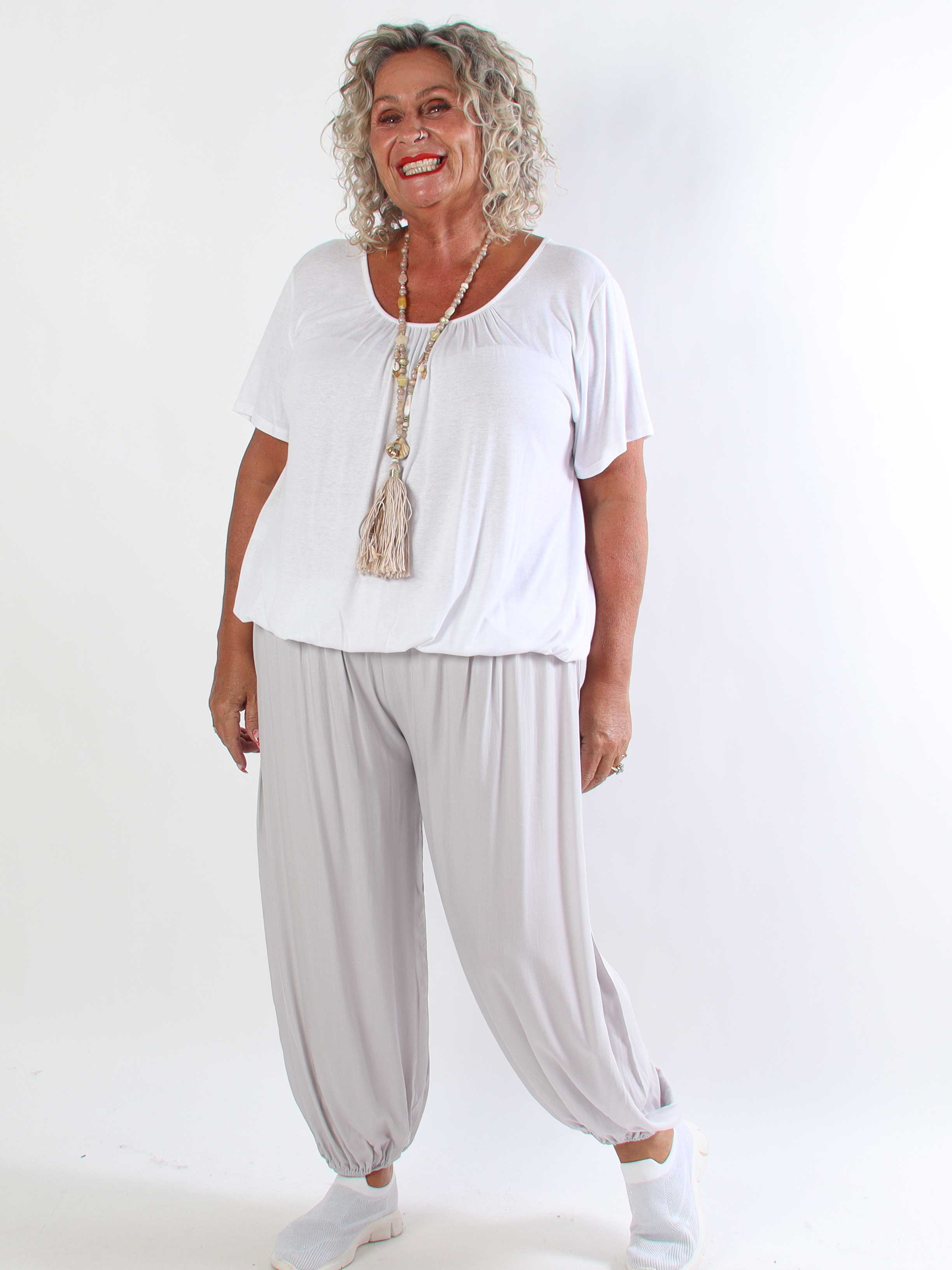 Lava - Plus size haremsbukser i viskose med elastikkant i livet